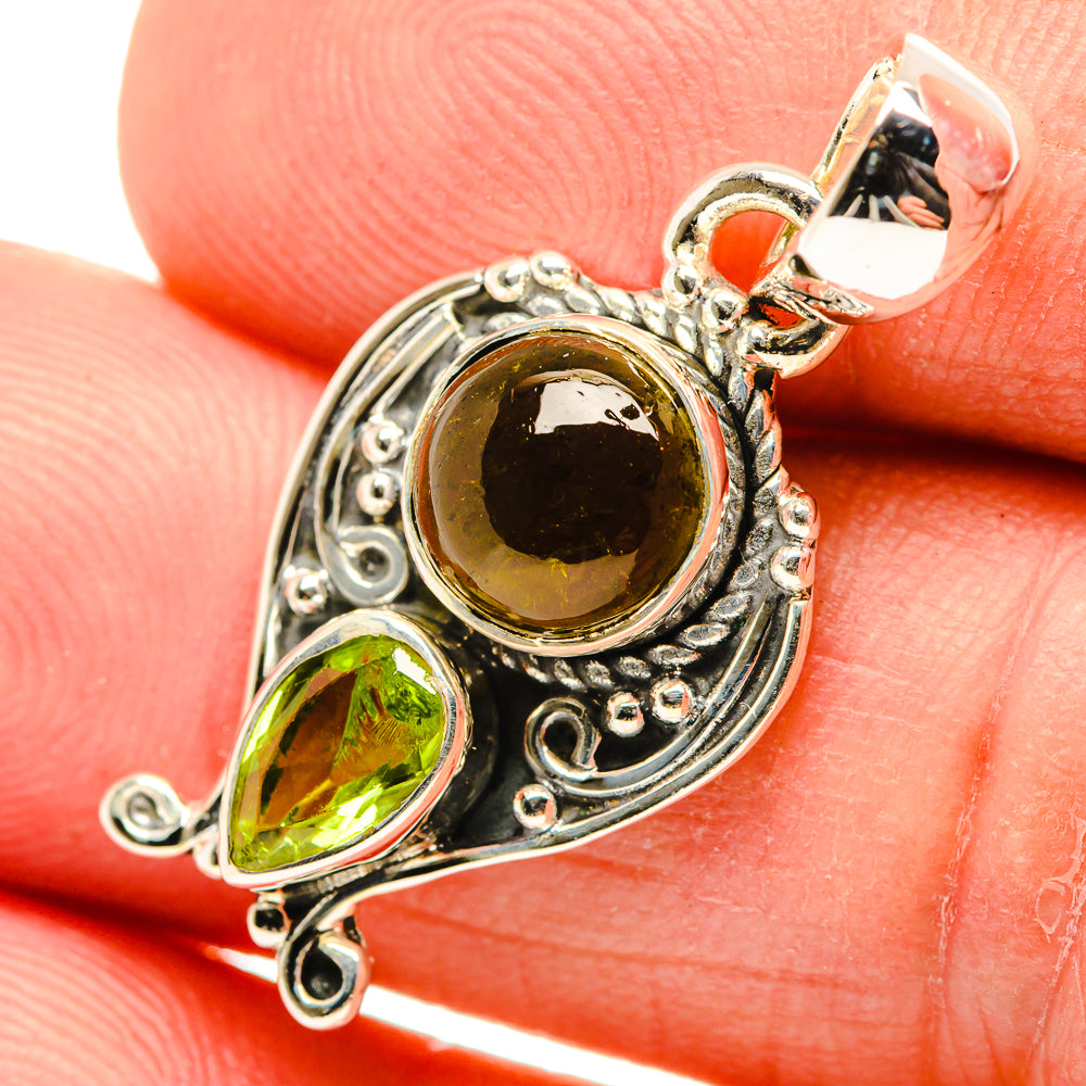 Green Tourmaline Pendants handcrafted by Ana Silver Co - PD30340