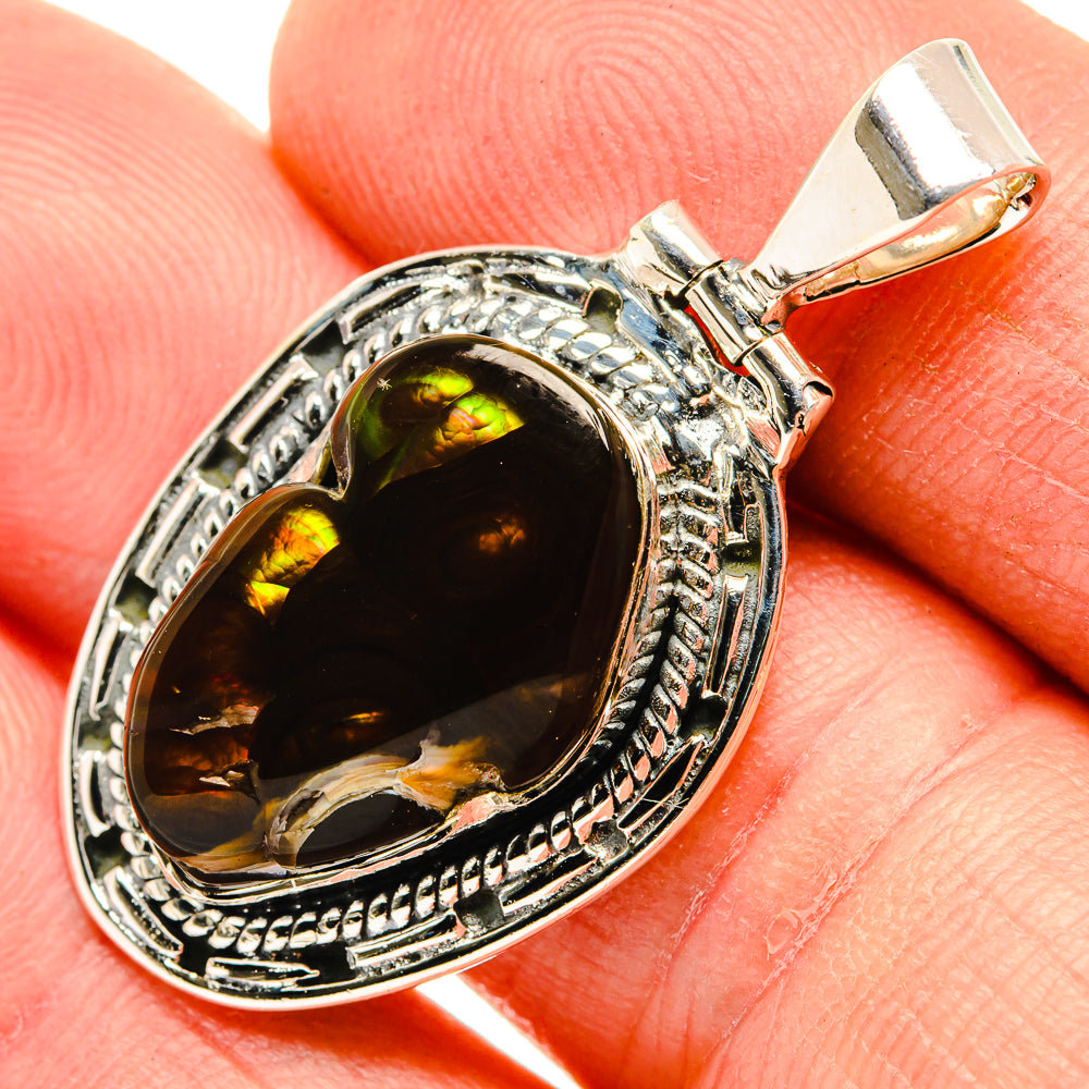 Mexican Fire Agate Pendants handcrafted by Ana Silver Co - PD30361