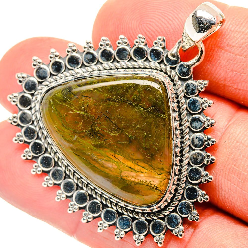 Green Moss Agate Pendants handcrafted by Ana Silver Co - PD30376