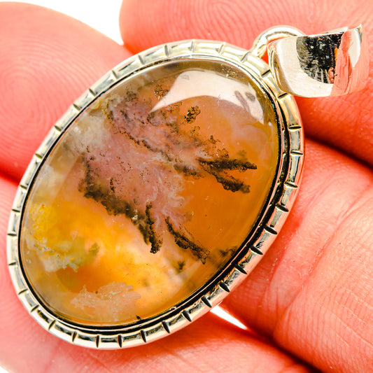 Plume Agate Pendants handcrafted by Ana Silver Co - PD30377