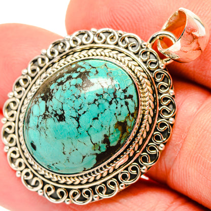 Tibetan Turquoise Pendants handcrafted by Ana Silver Co - PD30389