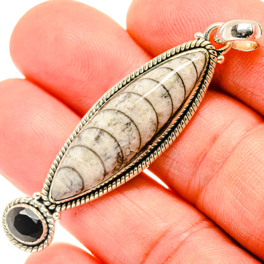 Orthoceras Fossil Pendants handcrafted by Ana Silver Co - PD30394