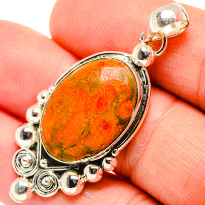 Orange Copper Composite Turquoise Pendants handcrafted by Ana Silver Co - PD30397