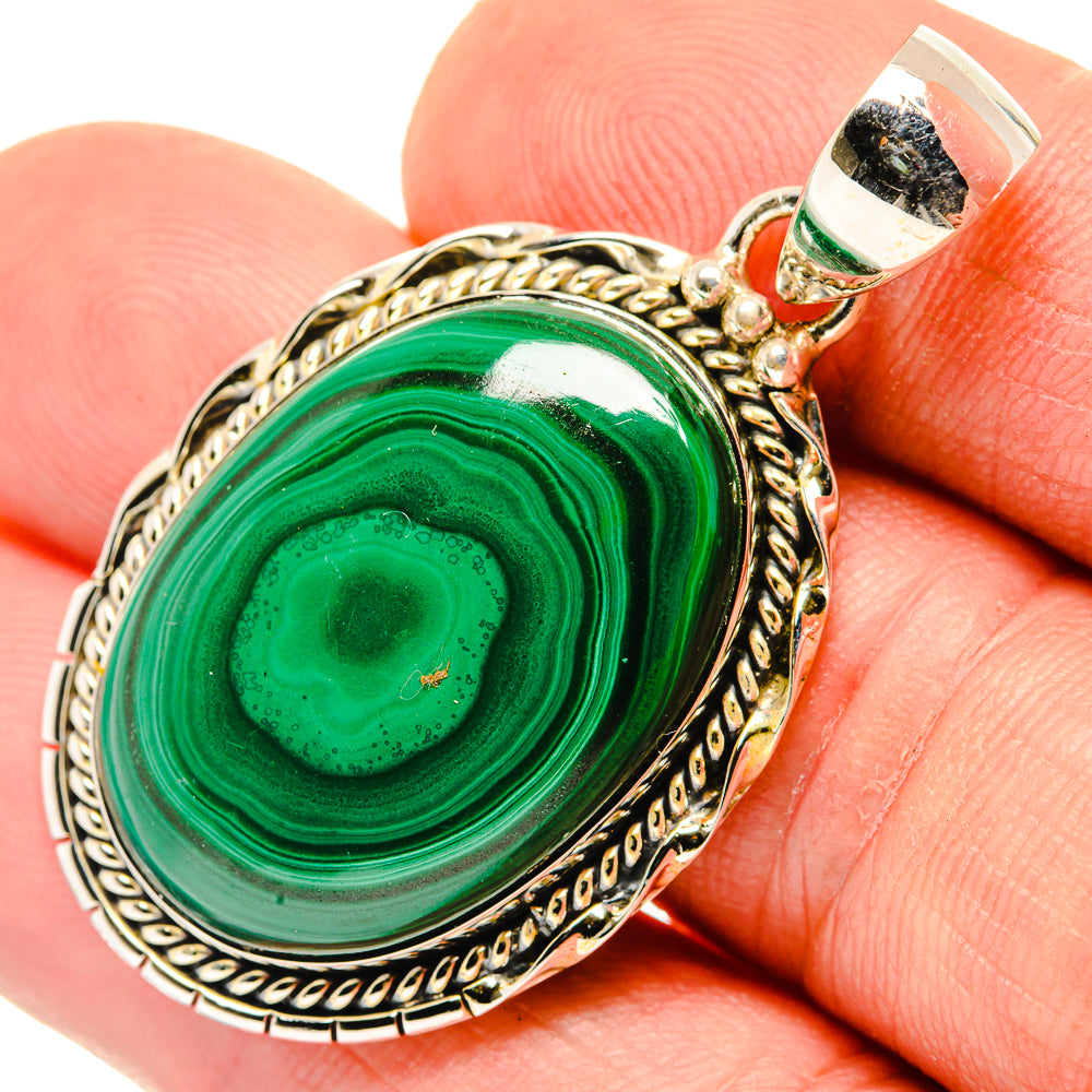 Malachite Pendants handcrafted by Ana Silver Co - PD30415