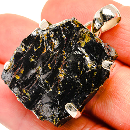 Pyrite In Black Onyx Pendants handcrafted by Ana Silver Co - PD30426