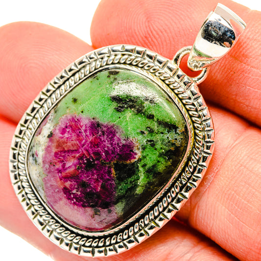 Ruby Zoisite Pendants handcrafted by Ana Silver Co - PD30435