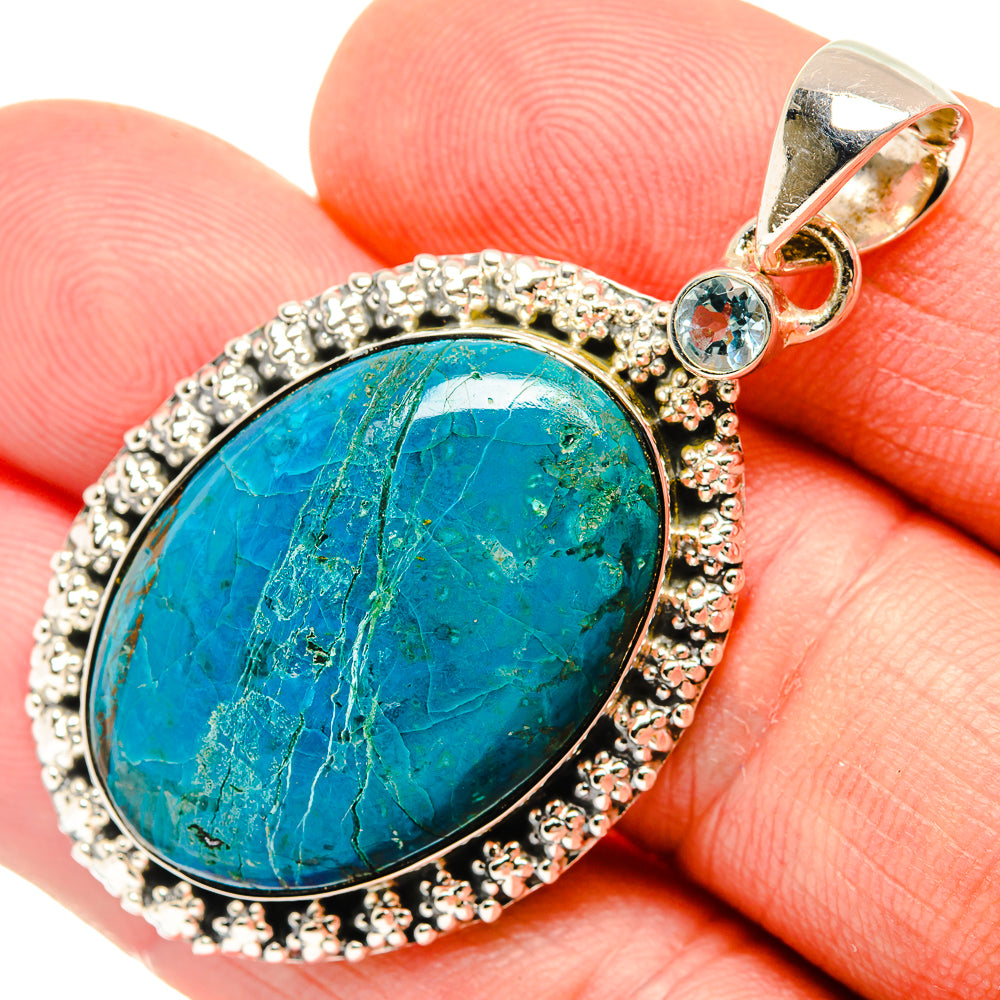 Chrysocolla Pendants handcrafted by Ana Silver Co - PD30448