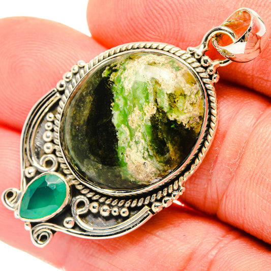Australian Green Opal Pendants handcrafted by Ana Silver Co - PD30460