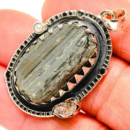 Green Tourmaline In Quartz Pendants handcrafted by Ana Silver Co - PD30465