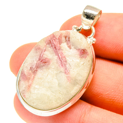 Pink Tourmaline In Quartz Pendants handcrafted by Ana Silver Co - PD3047