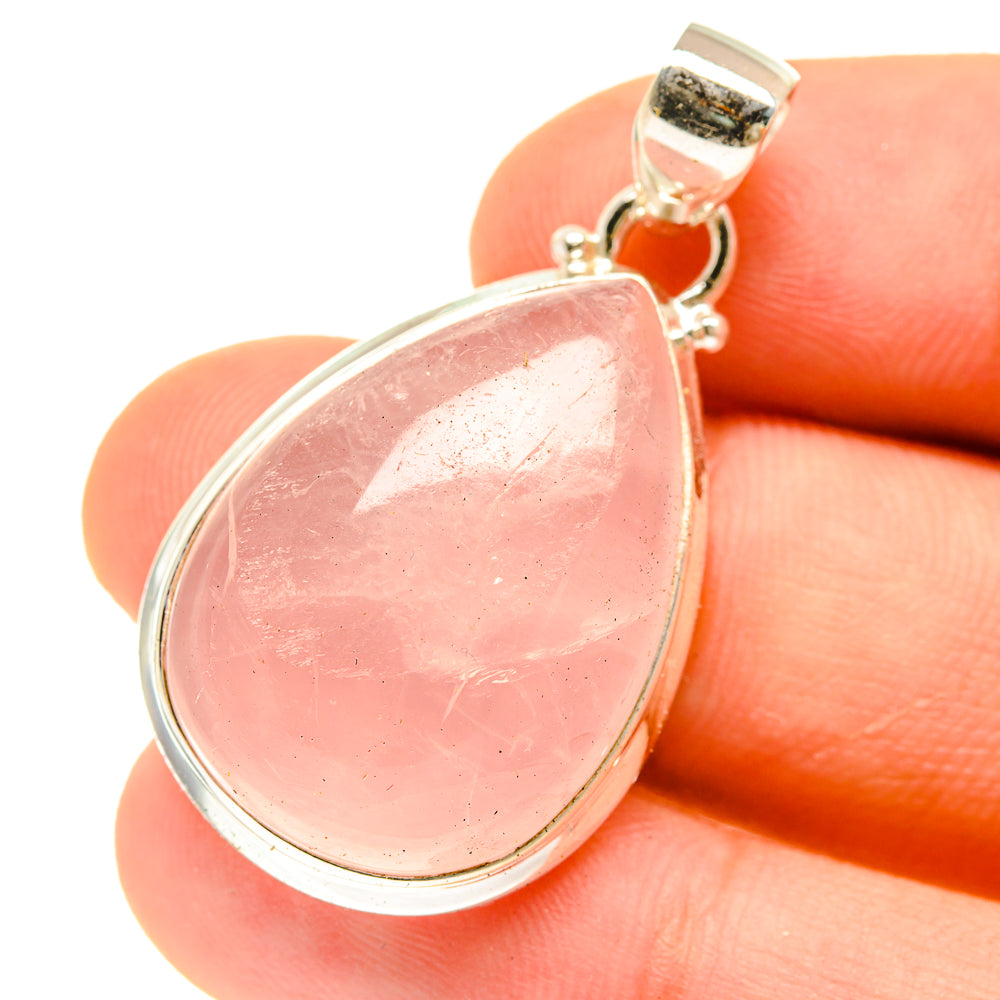 Rose Quartz Pendants handcrafted by Ana Silver Co - PD3048