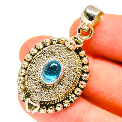 Blue Fluorite Pendants handcrafted by Ana Silver Co - PD3053