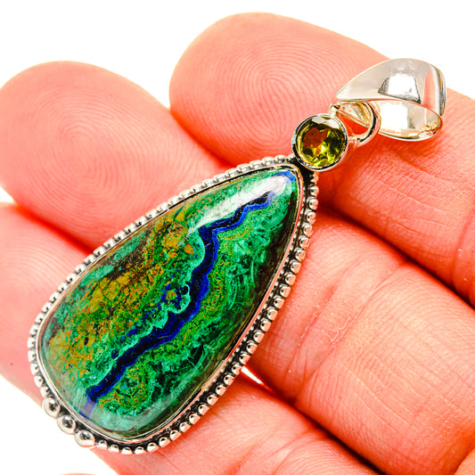 Azurite In Malachite Pendants handcrafted by Ana Silver Co - PD30531