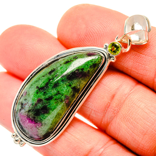 Ruby Zoisite Pendants handcrafted by Ana Silver Co - PD30532