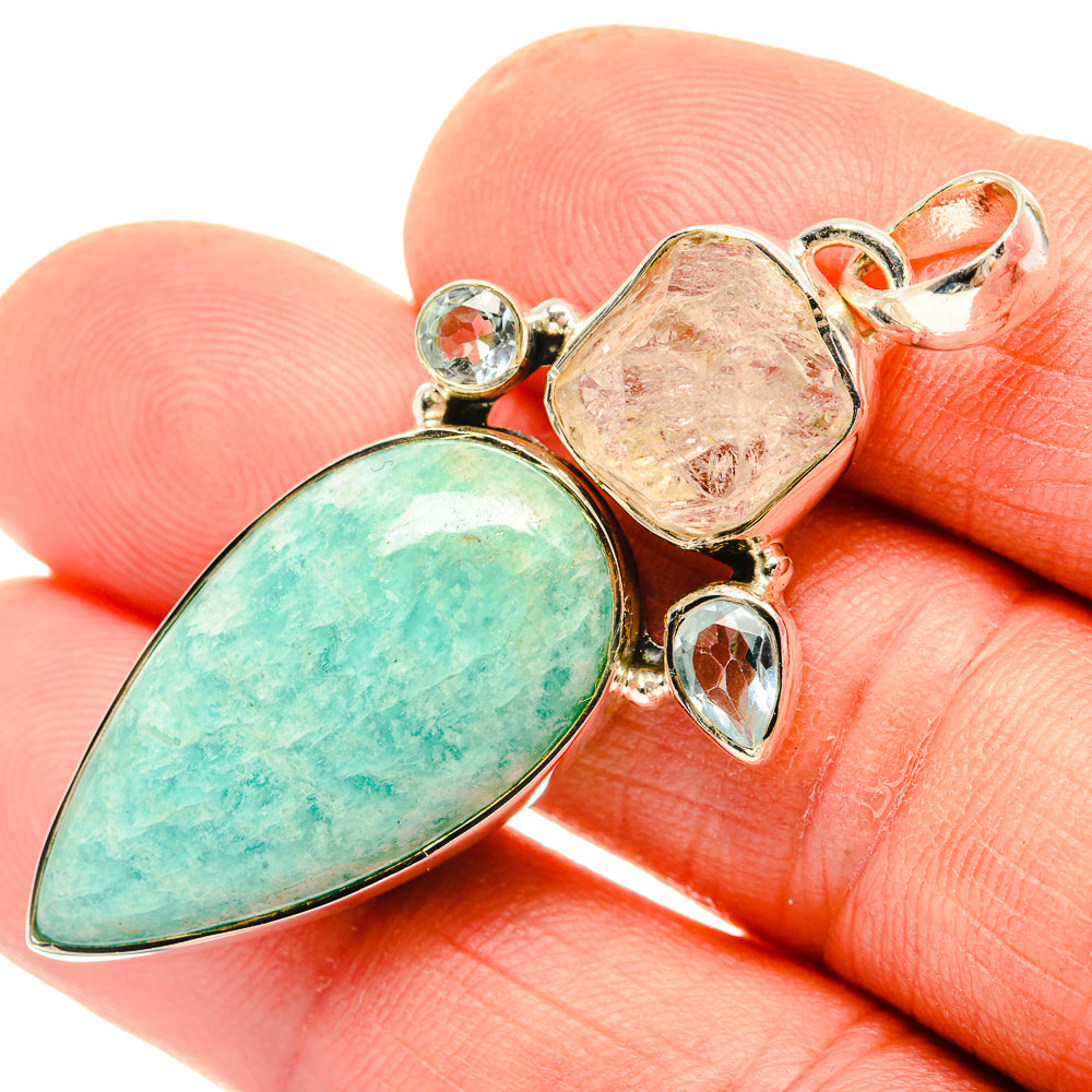 Amazonite Pendants handcrafted by Ana Silver Co - PD30536