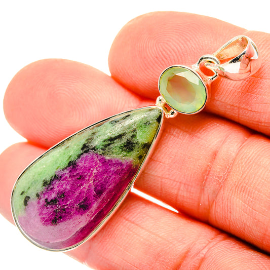 Ruby Zoisite Pendants handcrafted by Ana Silver Co - PD30537