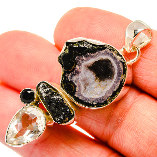 Coconut Geode Slice Pendants handcrafted by Ana Silver Co - PD30547