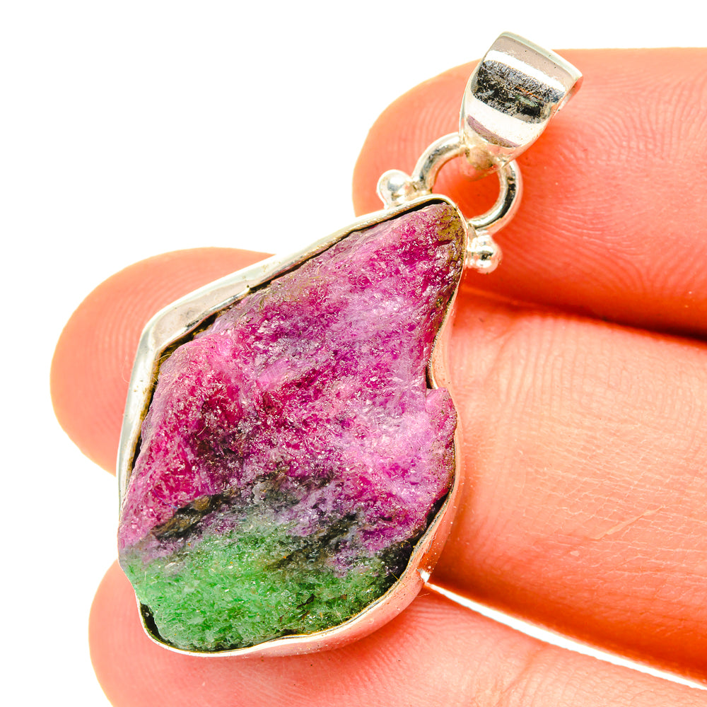 Ruby Zoisite Pendants handcrafted by Ana Silver Co - PD3055