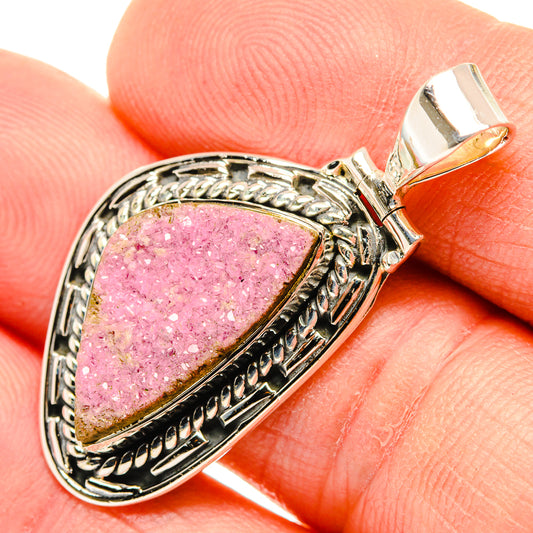 Cobalto Calcite Druzy Pendants handcrafted by Ana Silver Co - PD30557