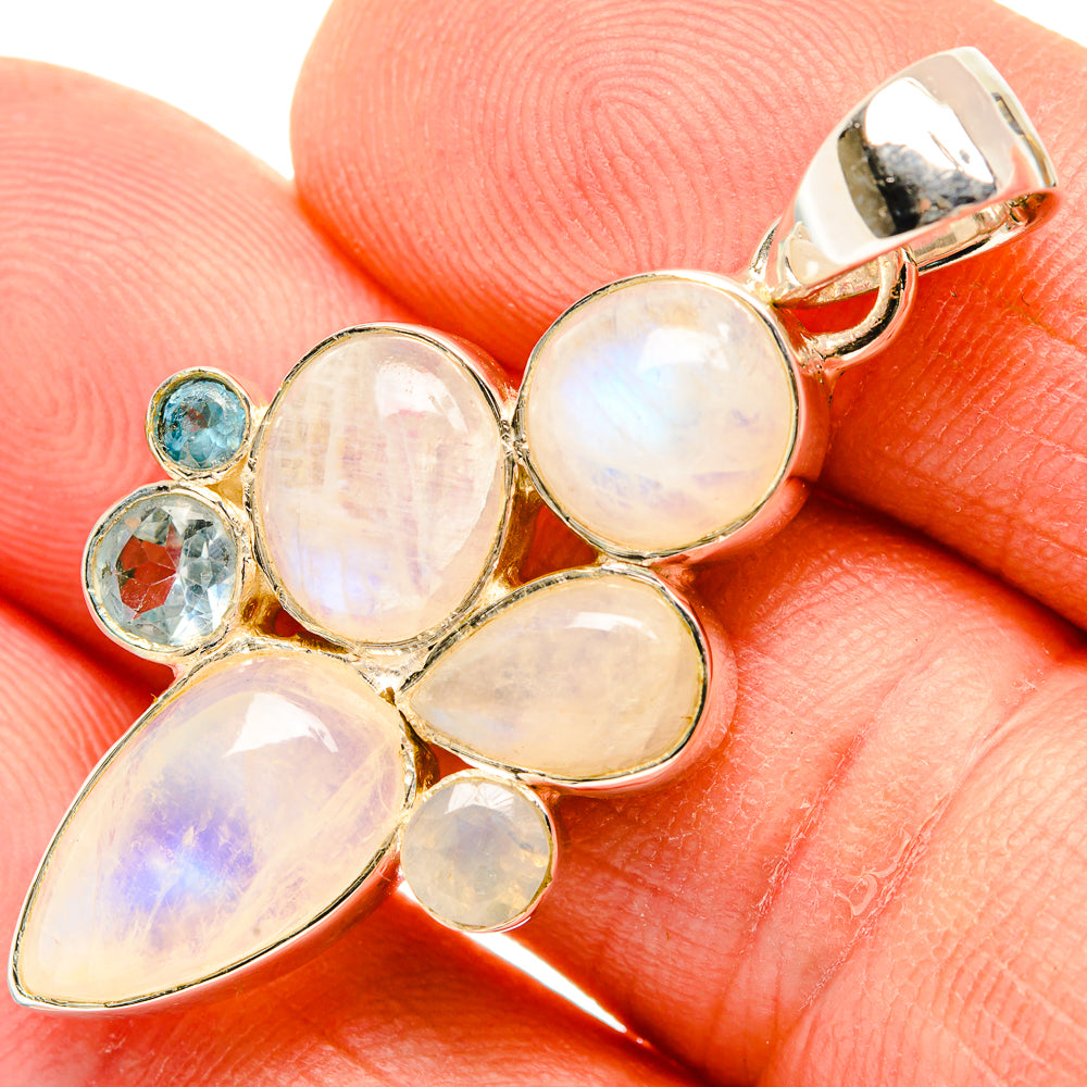 Rainbow Moonstone Pendants handcrafted by Ana Silver Co - PD30577