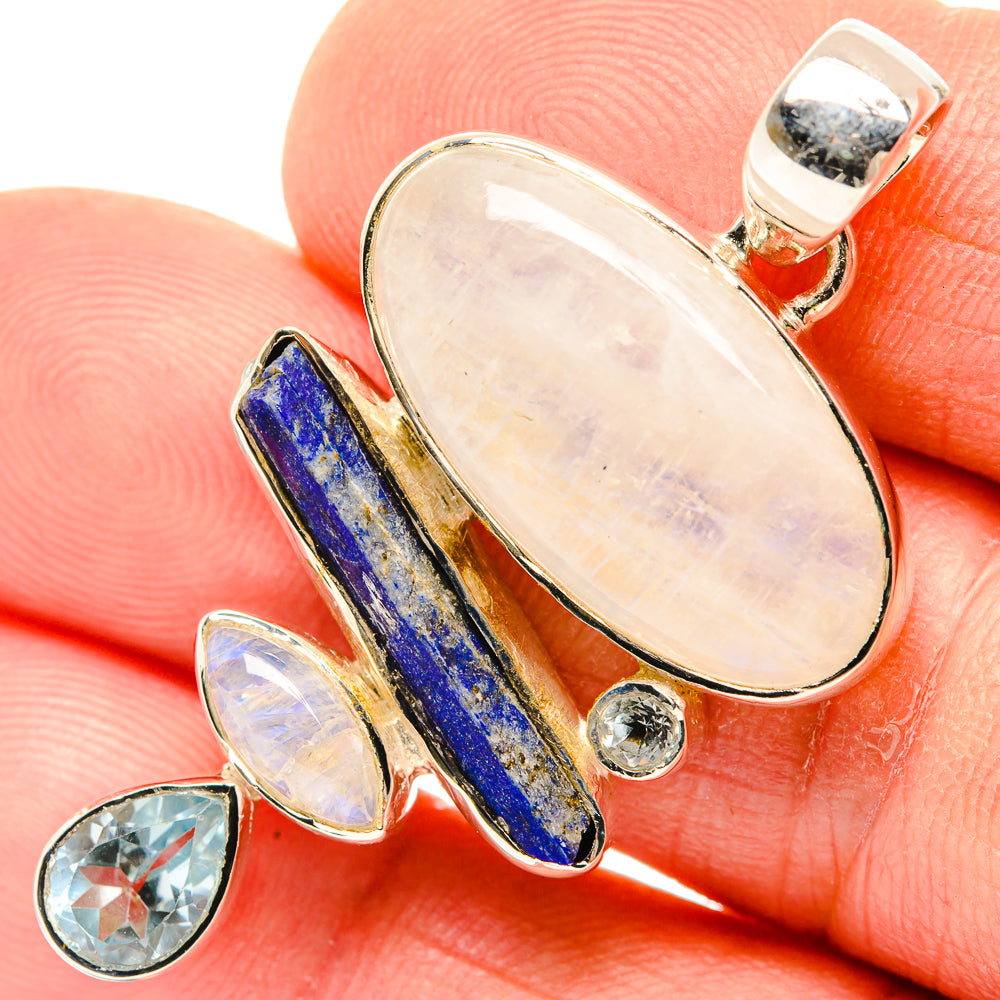 Rainbow Moonstone Pendants handcrafted by Ana Silver Co - PD30581