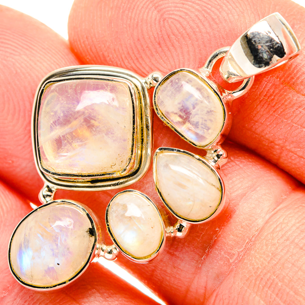Rainbow Moonstone Pendants handcrafted by Ana Silver Co - PD30584