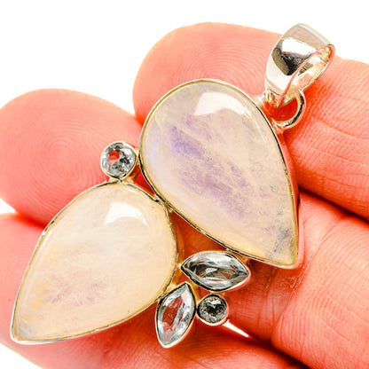 Rainbow Moonstone Pendants handcrafted by Ana Silver Co - PD30587