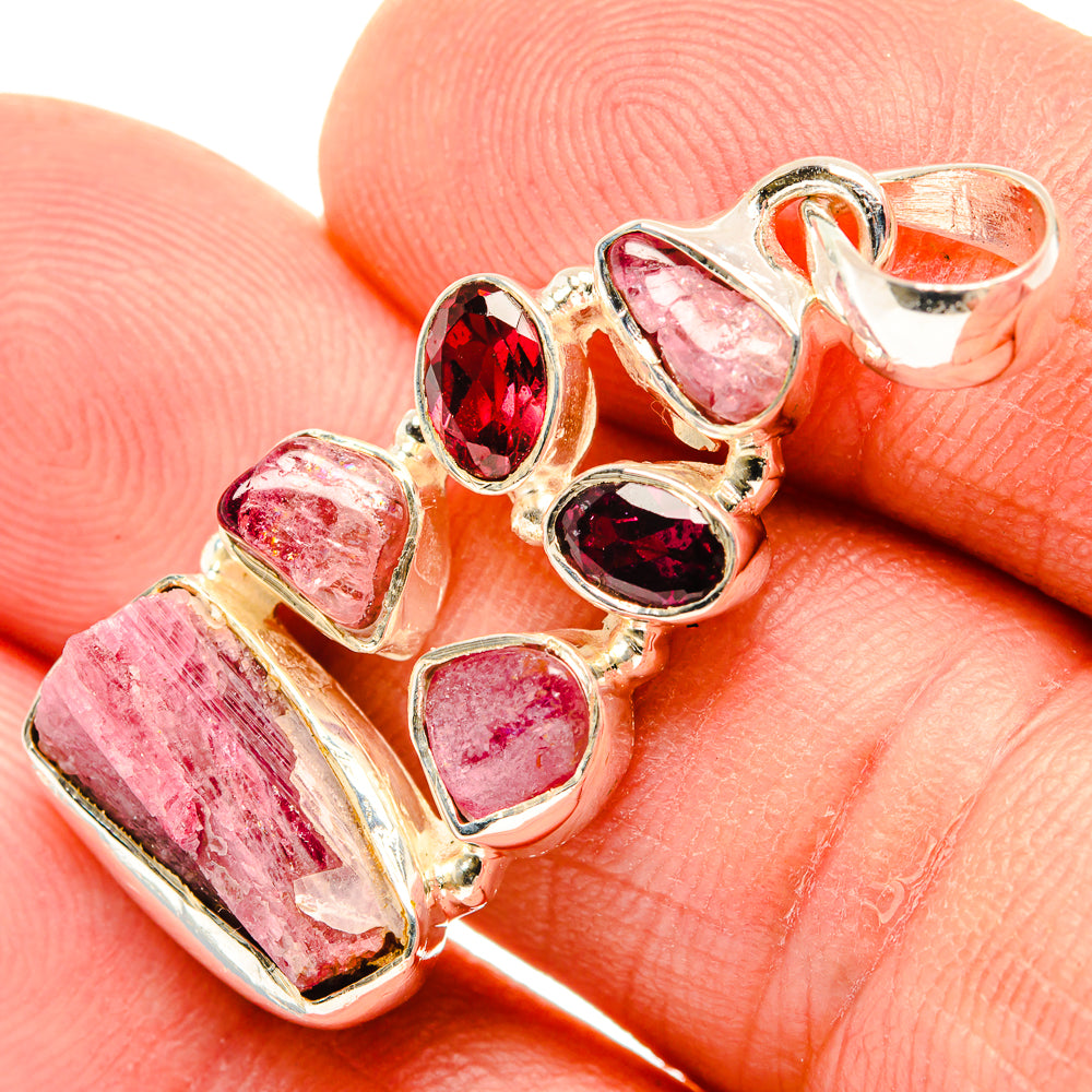 Pink Tourmaline Pendants handcrafted by Ana Silver Co - PD30596