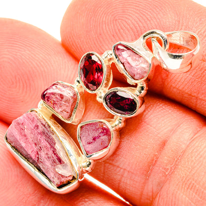 Pink Tourmaline Pendants handcrafted by Ana Silver Co - PD30596