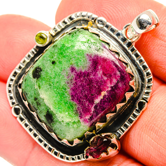 Ruby Zoisite Pendants handcrafted by Ana Silver Co - PD30614