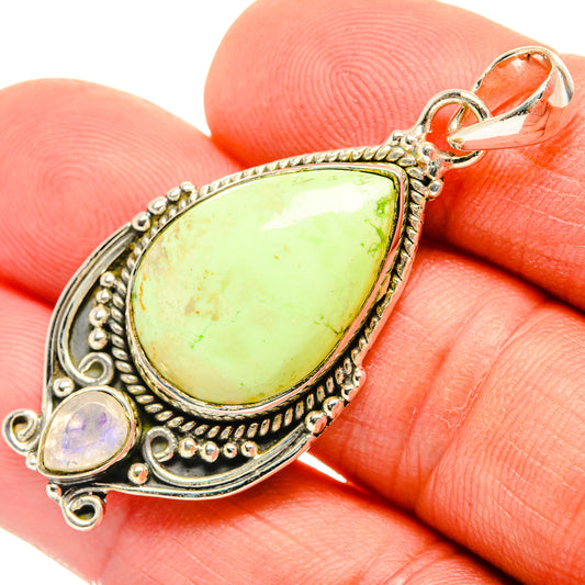 Lemon Chrysoprase Pendants handcrafted by Ana Silver Co - PD30620