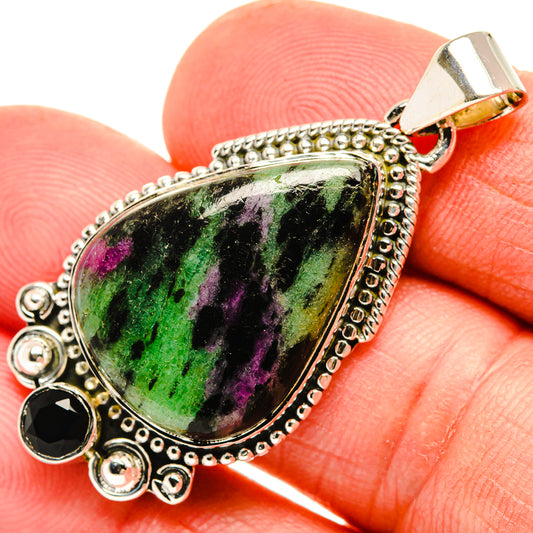 Ruby Zoisite Pendants handcrafted by Ana Silver Co - PD30634