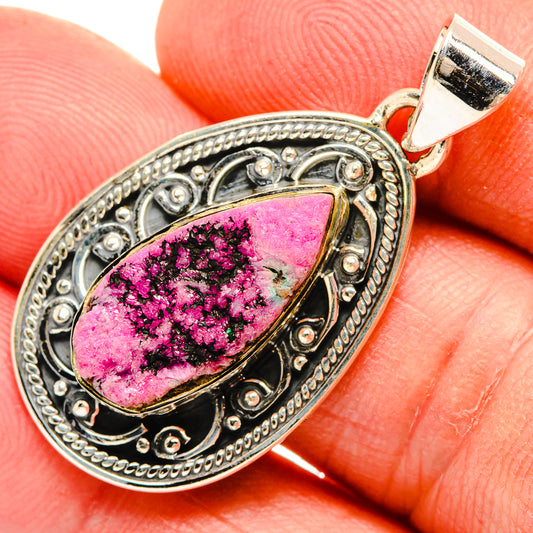 Cobalto Calcite Druzy Pendants handcrafted by Ana Silver Co - PD30638