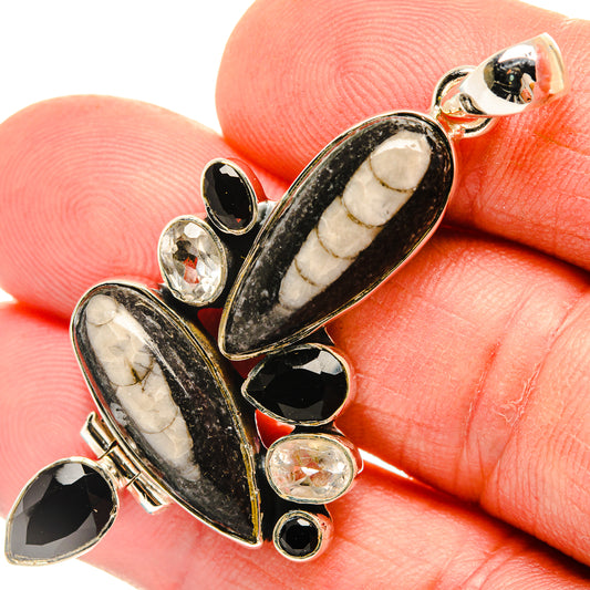 Orthoceras Fossil Pendants handcrafted by Ana Silver Co - PD30650
