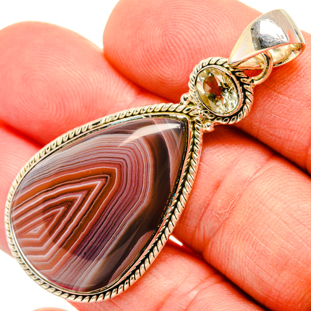 Botswana Agate Pendants handcrafted by Ana Silver Co - PD30661