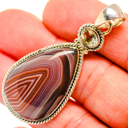 Botswana Agate Pendants handcrafted by Ana Silver Co - PD30661