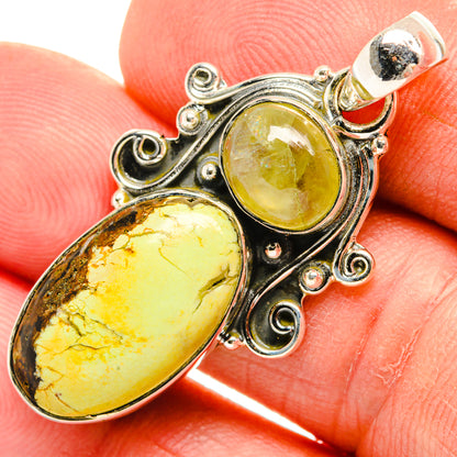 Lemon Chrysoprase Pendants handcrafted by Ana Silver Co - PD30663