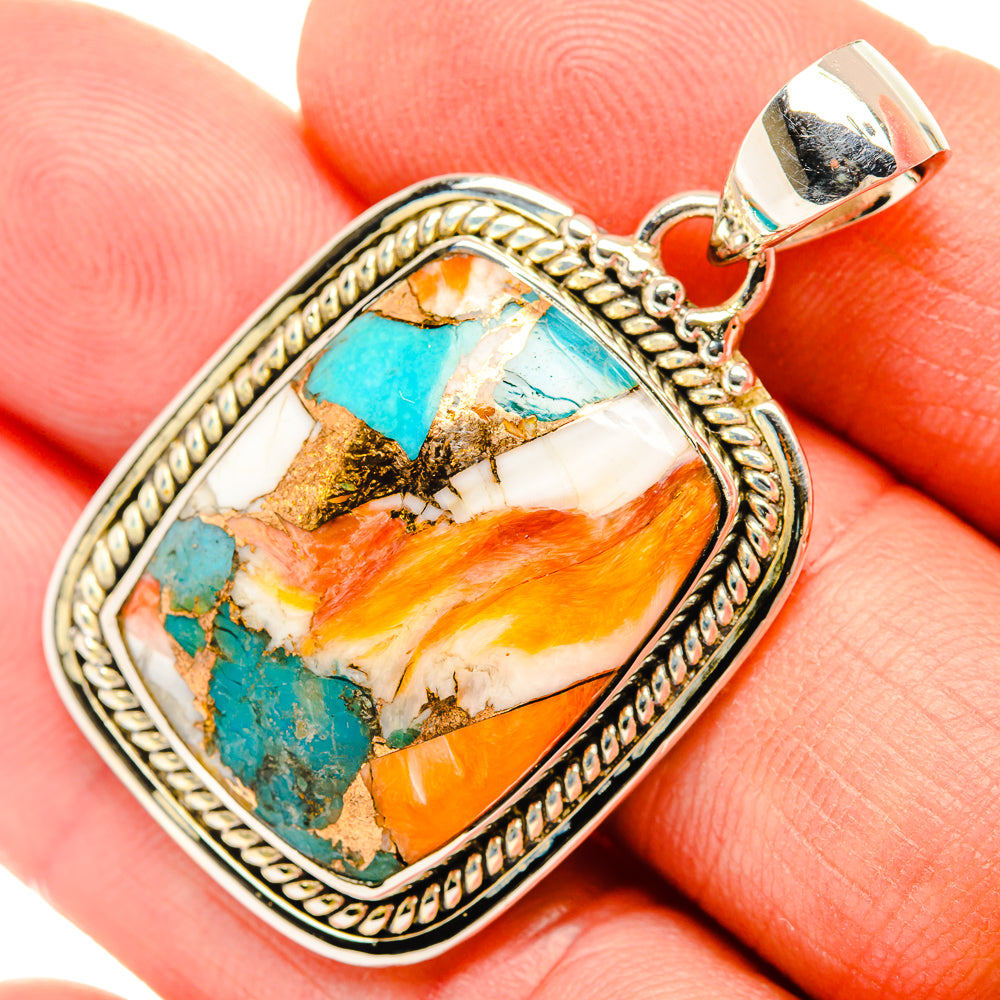 Spiny Oyster Turquoise Pendants handcrafted by Ana Silver Co - PD30675