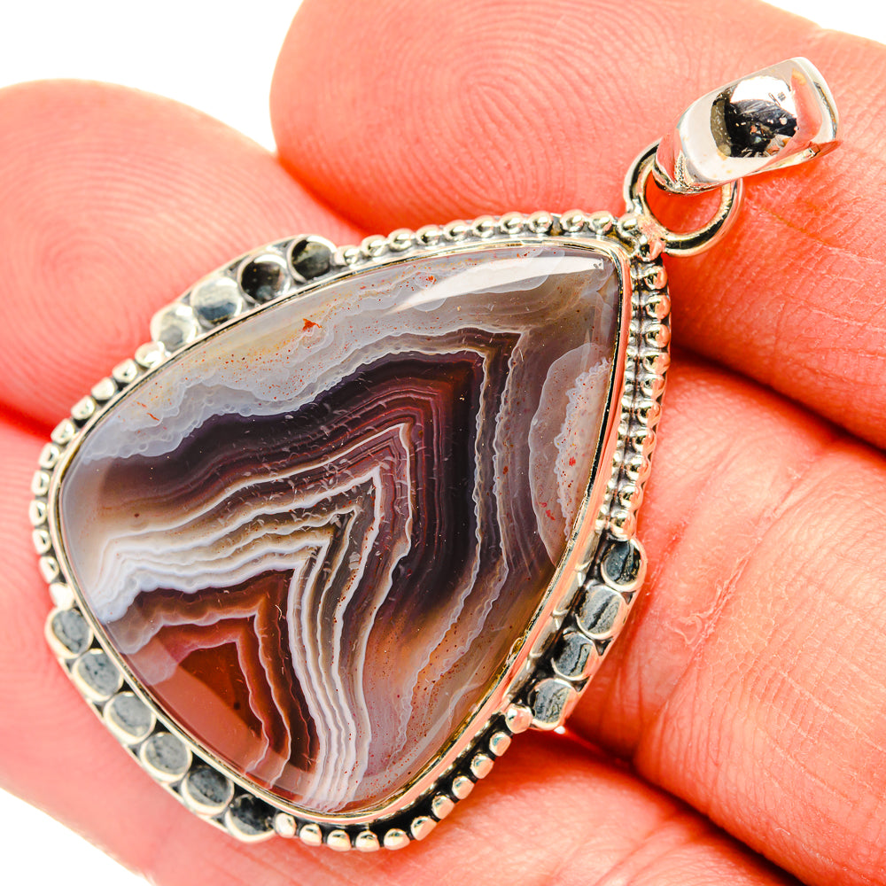 Botswana Agate Pendants handcrafted by Ana Silver Co - PD30681