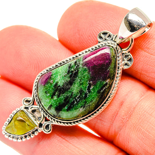Ruby Zoisite Pendants handcrafted by Ana Silver Co - PD30692