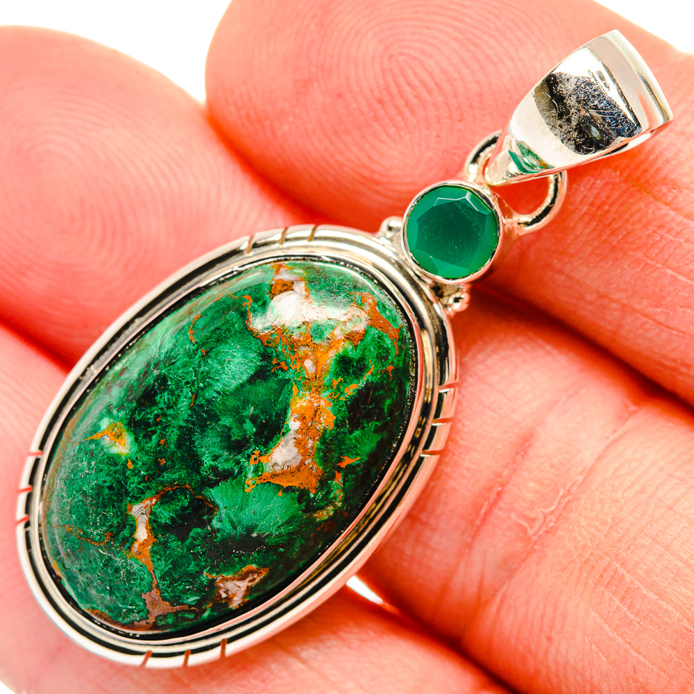 Malachite Pendants handcrafted by Ana Silver Co - PD30710