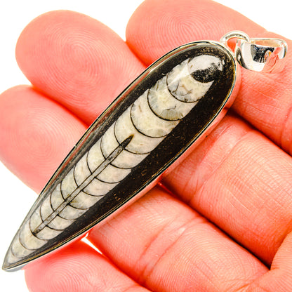 Orthoceras Fossil Pendants handcrafted by Ana Silver Co - PD30765