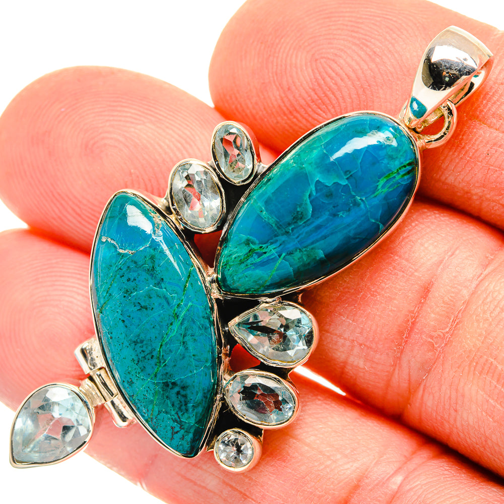 Chrysocolla Pendants handcrafted by Ana Silver Co - PD30782