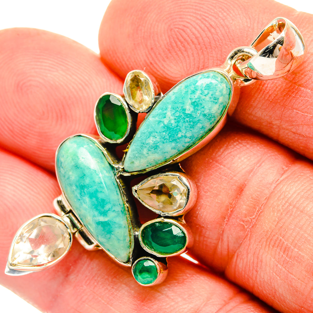 Amazonite Pendants handcrafted by Ana Silver Co - PD30789
