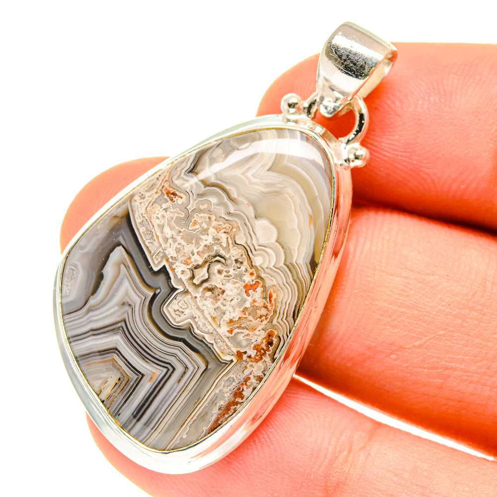 Laguna Lace Agate Pendants handcrafted by Ana Silver Co - PD3079