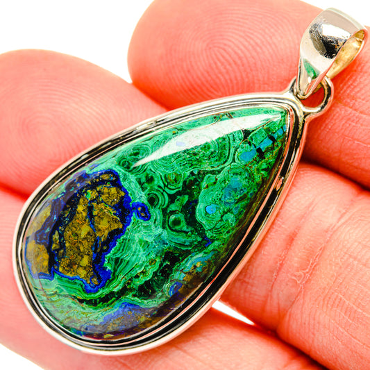 Azurite In Malachite Pendants handcrafted by Ana Silver Co - PD30800