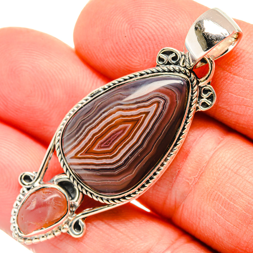 Botswana Agate Pendants handcrafted by Ana Silver Co - PD30816
