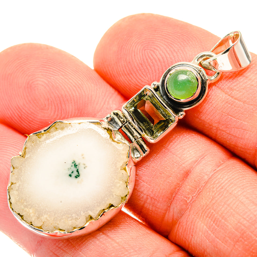 White Solar Quartz Pendants handcrafted by Ana Silver Co - PD30845
