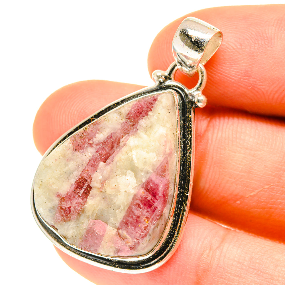 Pink Tourmaline In Quartz Pendants handcrafted by Ana Silver Co - PD3085