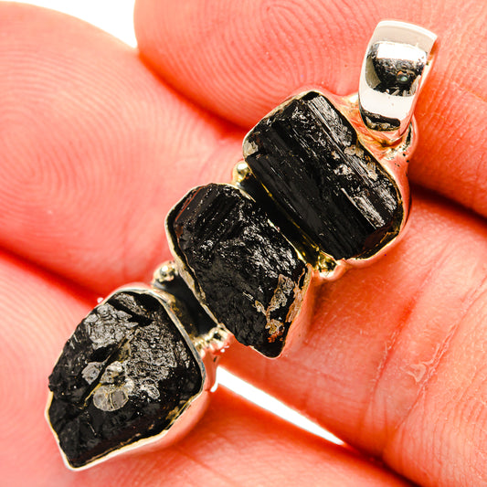 Black Tourmaline Pendants handcrafted by Ana Silver Co - PD30850